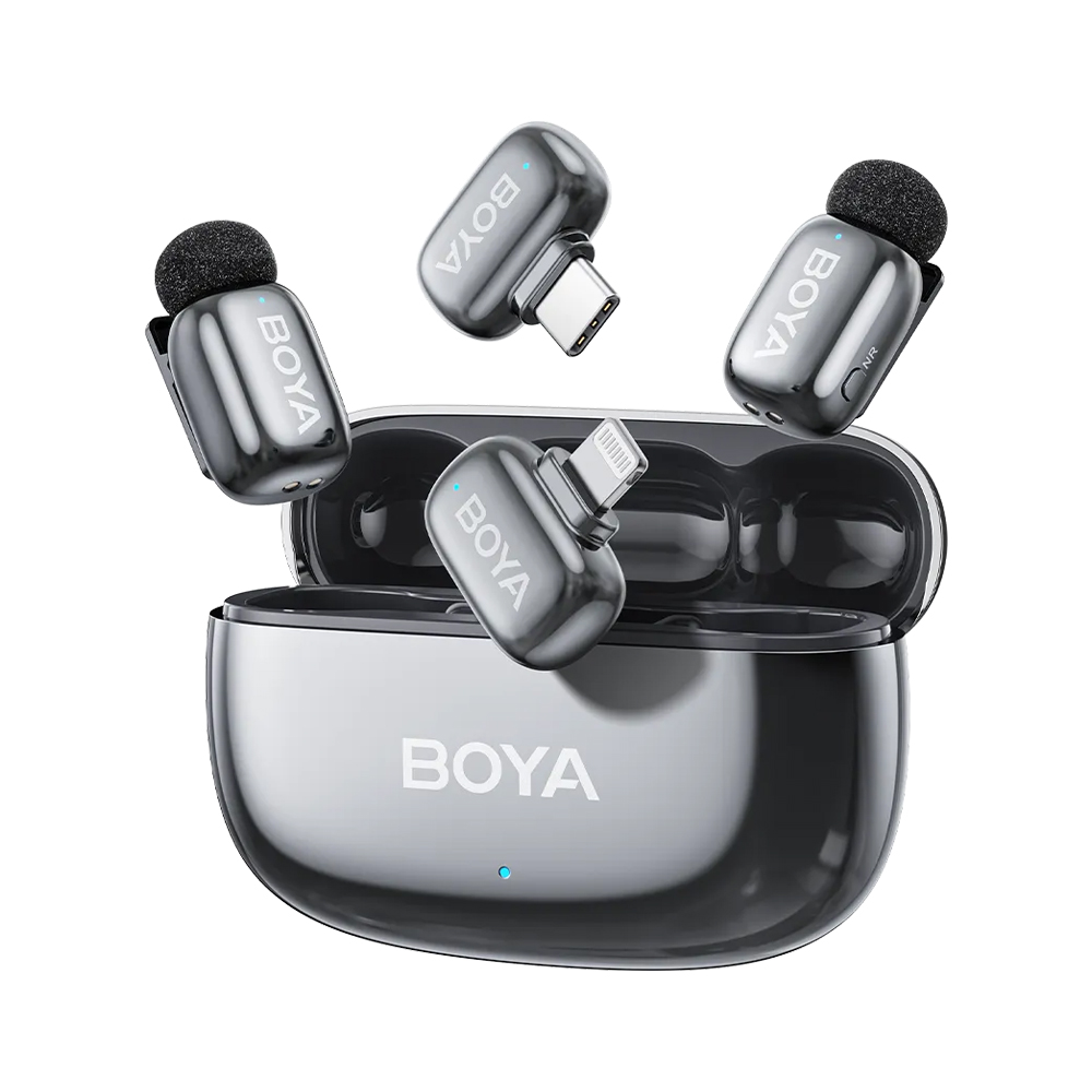 Boya Wireless Microphone Mini 2-01 Ultracompact 2.4GHz tip C Conector, Space Gray